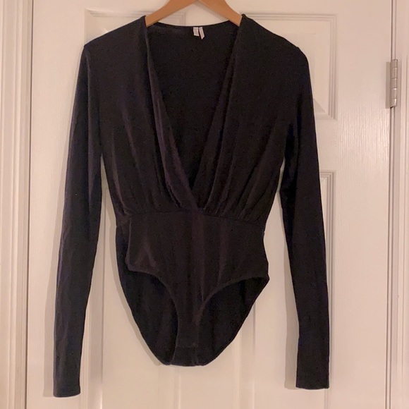 U|O Out From Under Long-sleeve Plunging V Bodysuit - Picture 3 of 9